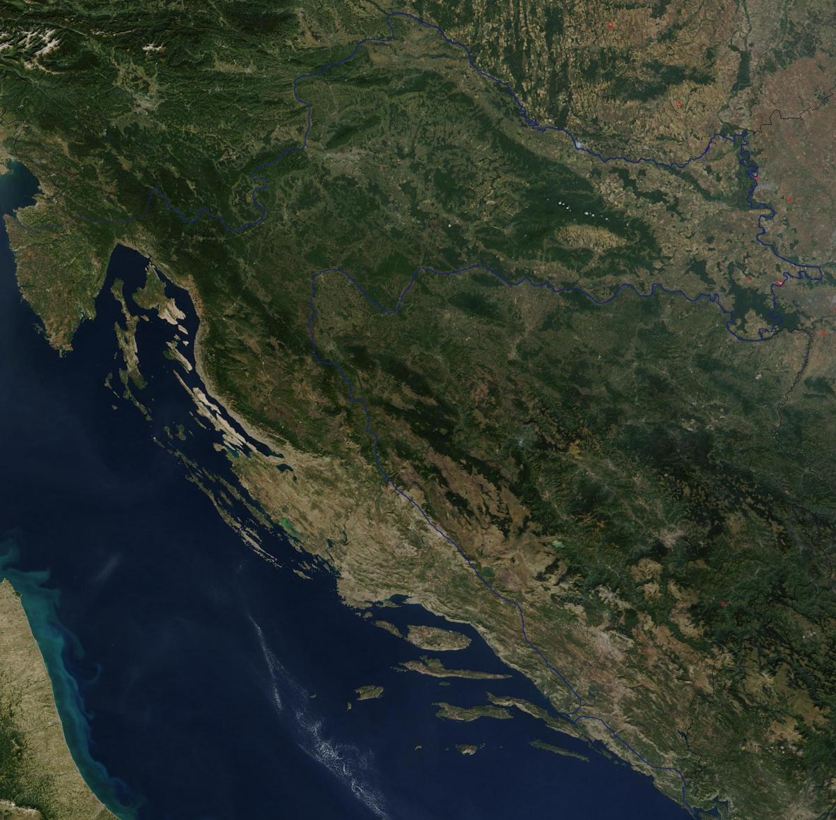 satelit hrvatska karta Hrvatska satelitske kartice   kartice sa satelita Hrvatska (Južna  satelit hrvatska karta