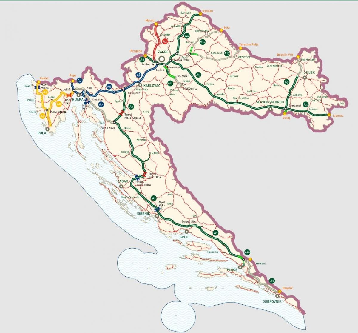 hrvatske autoceste karti