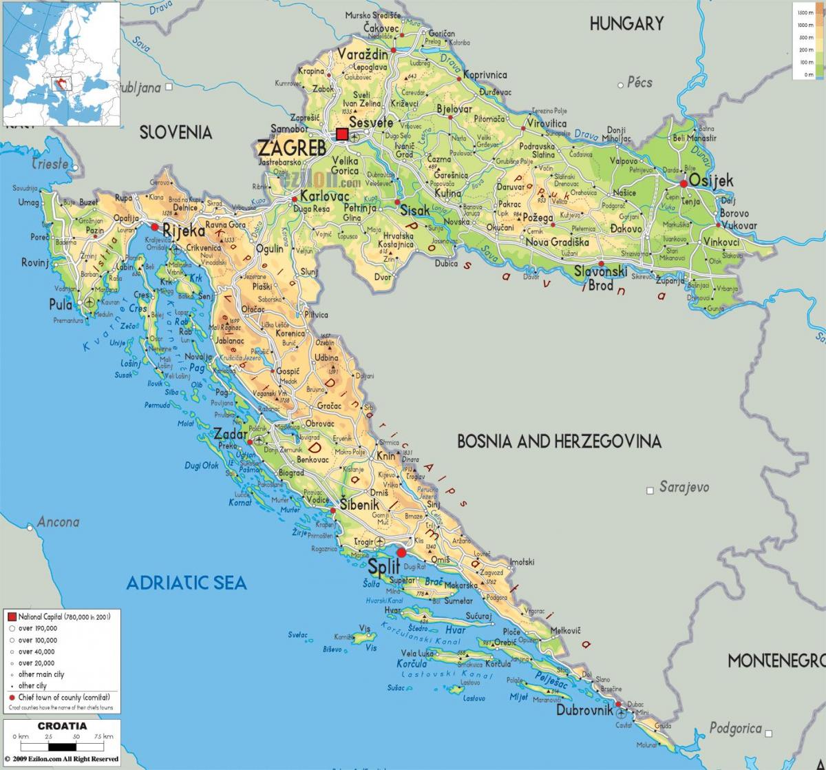 Hrvatska na karti