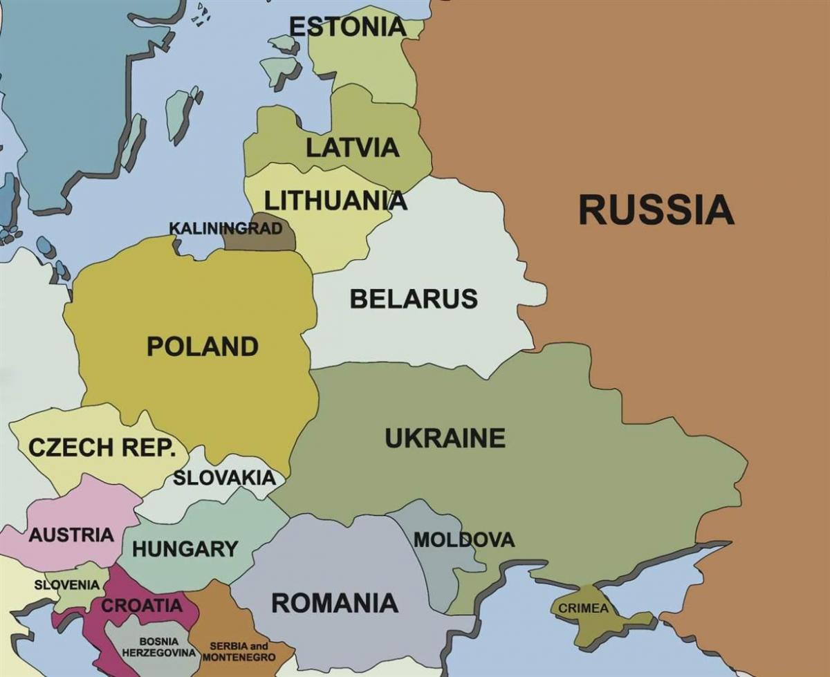 karta Hrvatske i susjednih zemalja