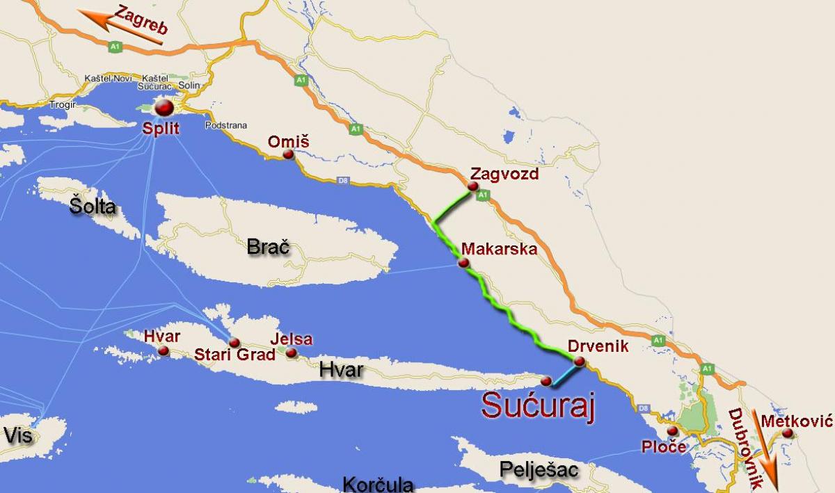 karta omiš Hrvatska