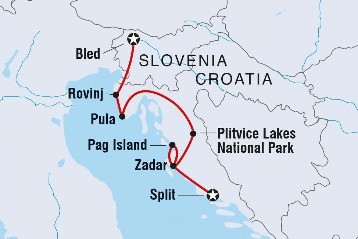 plitvička jezera Hrvatska na karti