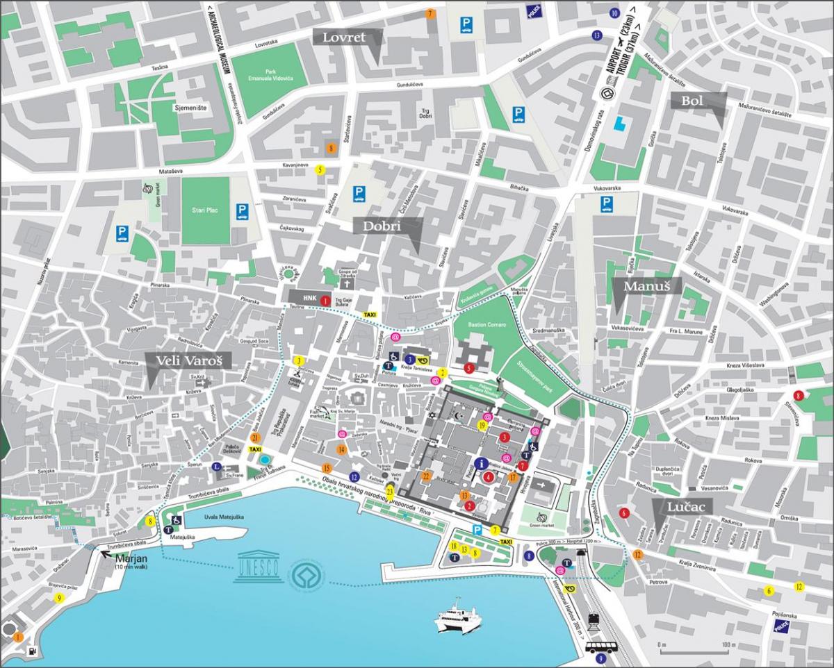 karta starog grada splita, Hrvatska