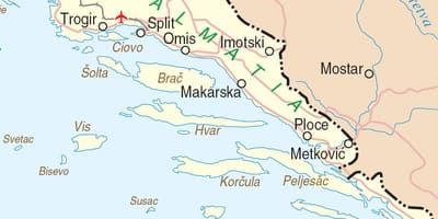 Karta Južne Hrvatske