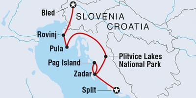 Plitvička jezera Hrvatska na karti